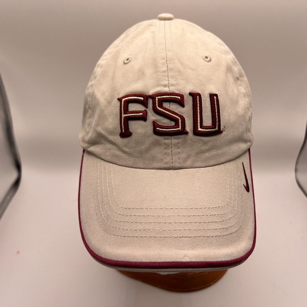 Nike Team FSU Florida State Seminoles Hat Tan Maroon Adjustable Cap 411942
